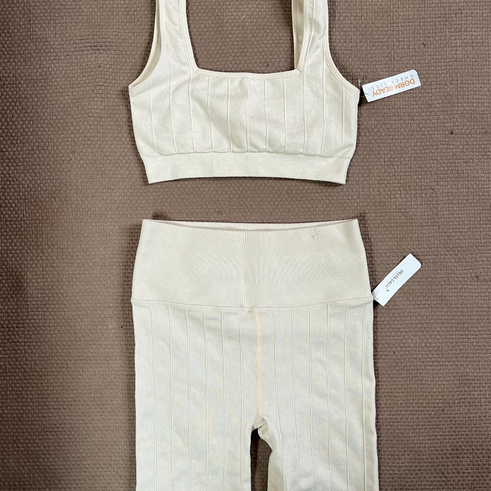 Spiritual Gangster Amara rib-knit Sports Bra + Bike Shorts set